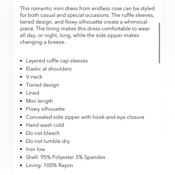 NWT! Endless Rose Ruffle Tiered Flounce Elegant White Dress Size Small - Picture 3 of 13